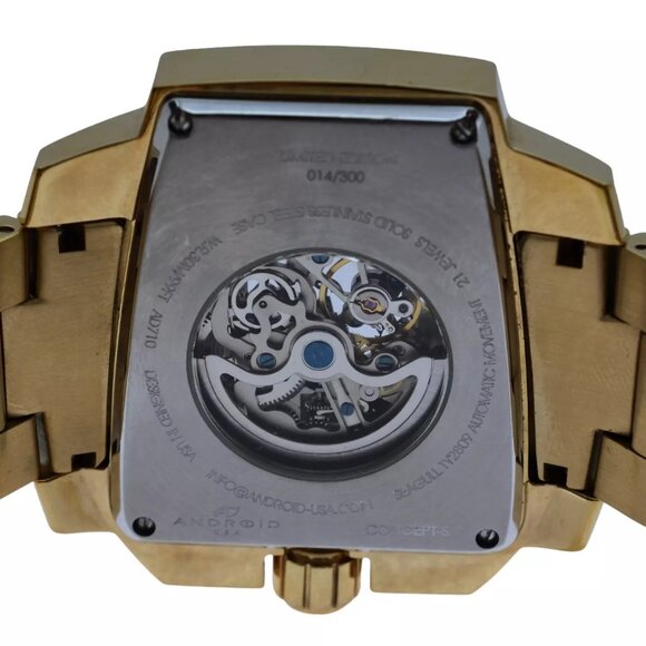 Android 53mm Gold Concept Skeleton Watch! Seagull TY2809 Limited 300 Ref: AD710! - Picture 9 of 11